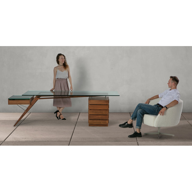 Kardiel Protractor 98.4'' Desk Wayfair